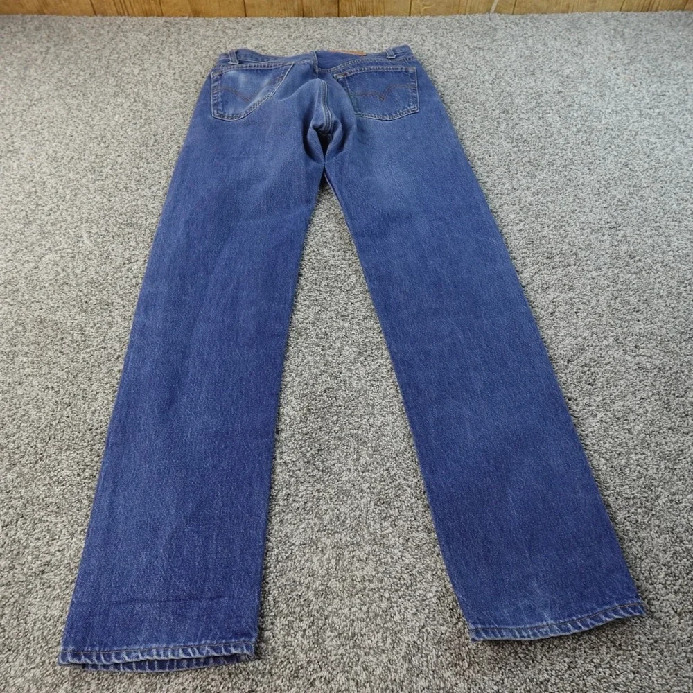 VTG Levis Jeans Mens 32X35 Dark Blue Denim Pants 501 Button Fly USA Fade 70s 80s
